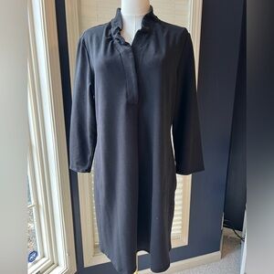 NIC & ZOE Black Ruffle Neck Dress